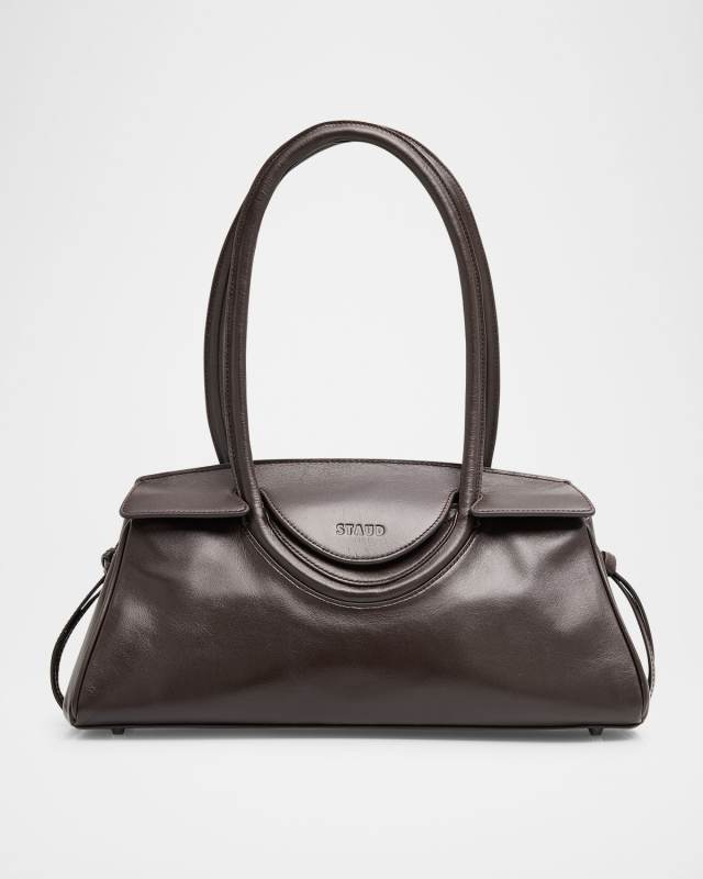 Maude Polished Leather Shoulder Bag